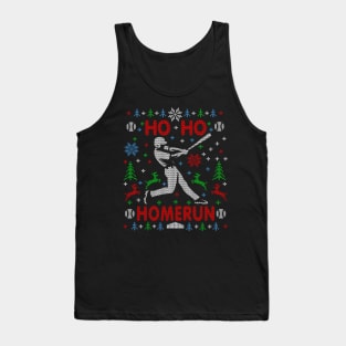 HO HO HOMERUN BASEBALL UGLY CHRISTMAS SWEATER PARTY Tank Top